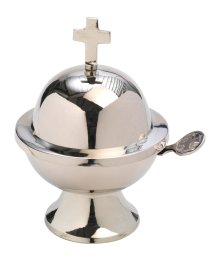 Nickel Plated Boat with Spoon H 13 cm
