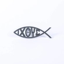 Silver Ixoye Fish Car Emblem - Pack of 6