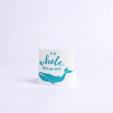 Whale With My Soul Teal Auto Vinyl Decal