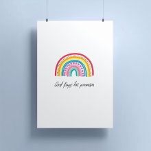 God's Promises Rainbow A4 Print