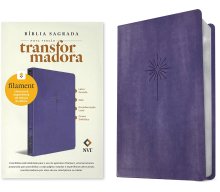 Bíblia Sagrada NVT Slim Letra Grande com Filament (LeatherLike, Purple)
