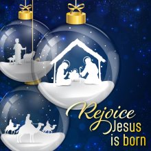 Rejoice Jesus Is Born Christmas Cards (Pack Of 10)