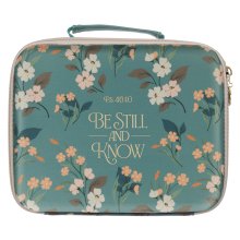 Bible Organizer Hardcover Green Floral Be Still Ps. 46:10