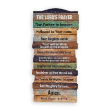 Large Stacked Wooden Plaque – "The Lord's Prayer" (Matthew 6:9–13)