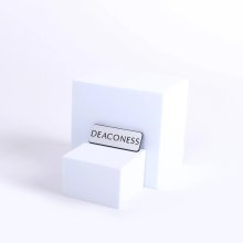 Badge Engraved Contemporary Deaconess Silver Pin