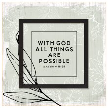 Plaque-Layered Grace-With God All Things (6" x 6")