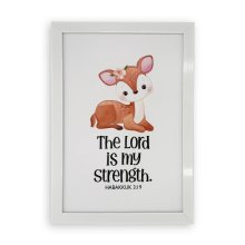 Rectangular Wall Frame – "The Lord is my strength" (Habakkuk 3:19)