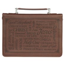 XL Names of Jesus Brown Classic Bible Cover - Isa. 9:6,