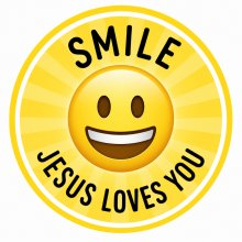 Smile Jesus Loves You Stickers Emoji (Pack of 48) 