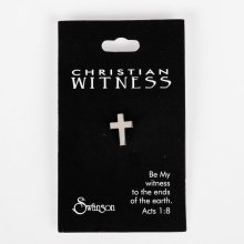 Lapel Pin Cross Silver 1/2In Pk6