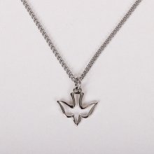 16-18" Sterling Silver Dove Cut Out Necklace