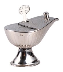 Nickel Plated Boat with Spoon H 7 cm