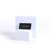 Badge Engraved Usher Black Magnet
