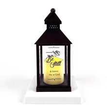 Be Still Brown LED Latern Candle