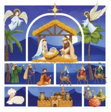 Cute Nativity Charity Christmas Cards Pack of 10