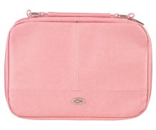 Two-fold Pink Faux Leather Organiser Bible Cover - Extra Large