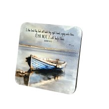 Bible Coaster - Fear not I will help thee [Boat in water]