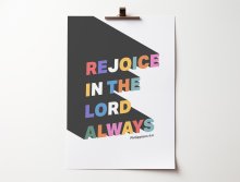 Rejoice In The Lord - Philippians 4:4 - A4 Print