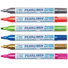Pearlised Porcelain Paint Pens (Set A Pack of 6)