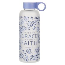 Water Bottle Glass Saved by grace Eph. 2:8