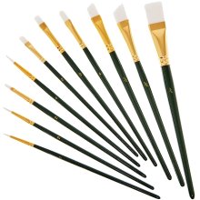 Acrylic & Oil Synthetic Paint Brush Set (Pack of 10)