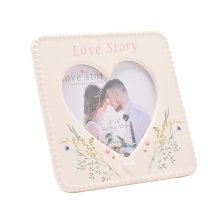 Love Story Ceramic Photo Frame 4" x 4" - Love Story
