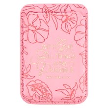 Phone Wallet Magnetic Pink With God All Things Matt. 19:26