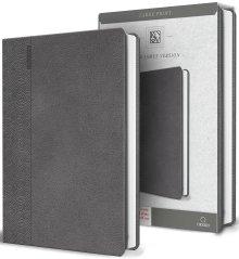 KJV Holy Bible, Large Print Handy, Gray Imitation Leather
