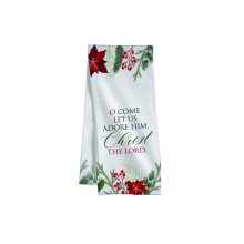O Come Let Us Adore Him Tea Towel - 100% Cotton