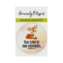 Round Fridge Magnet – "The Lord is my strength" (Habakkuk 3:19)