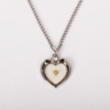 18" Sterling Silver Mustard Seed Heart Necklace