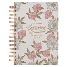 Journal Spiral-bound White Floral Everything Beautiful Ecc. 3:11