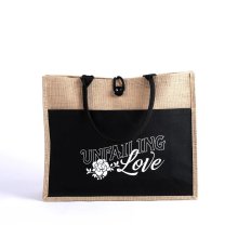 Unfailing Love Jute Tote Bag