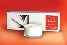 Love - 3 Fragrant Tealight Candles (Raspberry & Quince)
