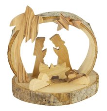 Olive Wood Small Nativity Crib (444)