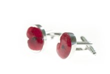 Remembrance Silver Poppy Oval Cufflinks (PCLSS)