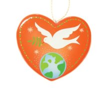 Dove HeartChristmas Decoration - Orange (661)