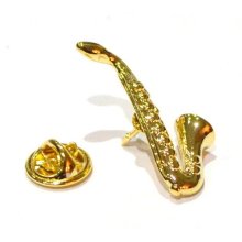 Golden Saxophone Lapel Pin Badge(X2Ajtp126)