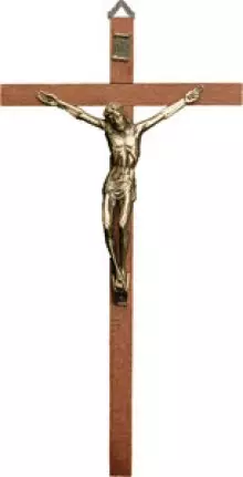 Wood Crucifix 6 inch/Brass Corpus