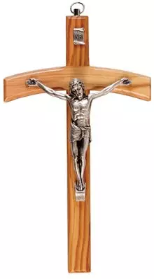 Olive Wood Crucifix 8 inch/Metal Crucifix