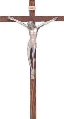 19" Wood Hanging Crucifix