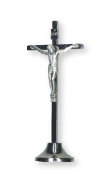 4" Standing Metal Crucifix