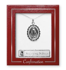Miraculous Medal Confirmation Silver Necklet