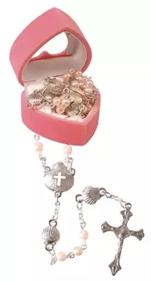 Glass Baby Rosary - Pink
