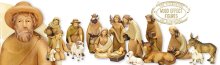 15 Piece Wood Finish Resin Nativity Set