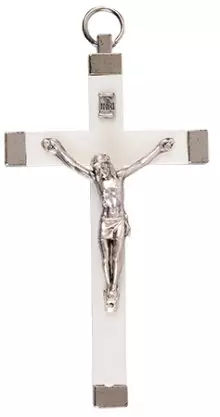 Crucifix 3 3/4 inch White
