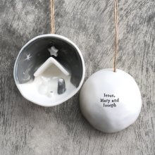 Half Porcelain Bauble Jesus, Mary and Joseph
