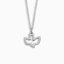 Rhodium Plated Open Dove Pendant