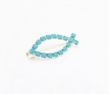 Turquoise Swarovski Crystal Fish Brooch