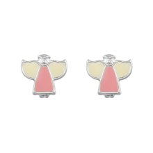 Sterling Silver Enamelled Angel Earrings